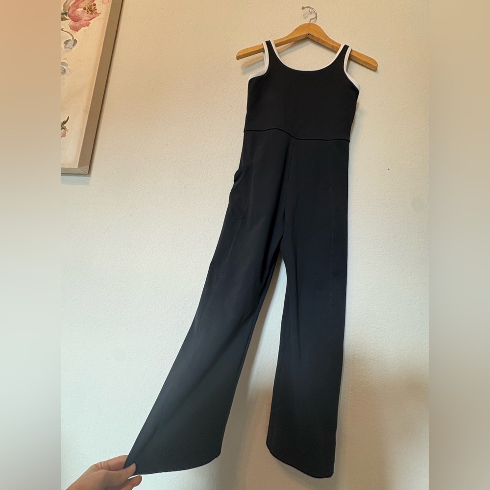 Abercrombie Kids GIRLS Black Jumpsuit White Edging ypb - Picture 5 of 8